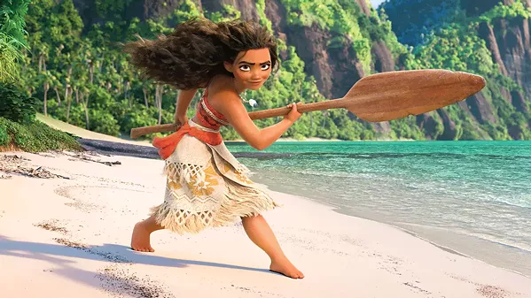 FIERCE Moana Waialiki (voiced by Auli'I Cravalho) works to lift a curse on her village in the 2016 animated adventure, Moana, screening July 27, outdoors at the Avila Beach Golf Resort. - PHOTO COURTESY OF WALT DISNEY ANIMATION STUDIOS