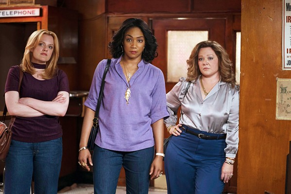 WOMEN IN CHARGE In 1970s New York, three gangsters' wives&mdash;(left to right) Claire (Elizabeth Moss), Ruby (Tiffany Haddish), and Kathy (Melissa McCarthy)&mdash;decide to continue running their husbands' Hell's Kitchen rackets after the men are imprisoned. - PHOTOS COURTESY OF BRON STUDIOS