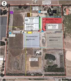 POT IN NIPOMO Nipomo Ag LLC's cannabis grow includes space for indoor cannabis cultivation, commercial nursery, and the processing and export of cannabis products. - SCREENSHOT COURTESY OF SLO COUNTY