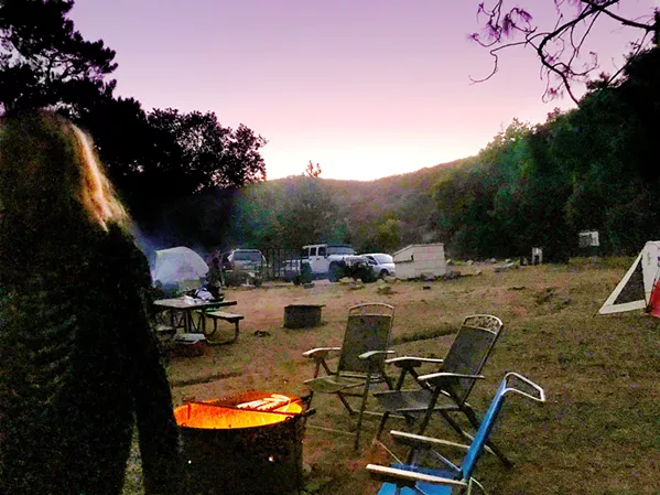 PERFECT WEATHER I snapped this shot of the last light at Cerro Alto campground. The weather was perfect during this weekend in August—one of the warmest camping experiences I can remember. - PHOTOS BY PETER JOHNSON