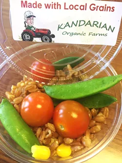 CAFETERIA FOOD UPGRADE You'd think this is a photo of one of the items at the SLO Food Co-op, but this healthy, local, organic Kandarian Farms side salad is straight off the cafeteria line in the San Luis Coastal Unified School District. - PHOTO COURTESY OF ERIN PRIMER
