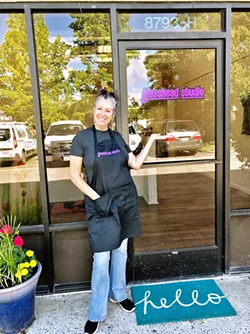 OPEN STUDIO Lisa Renée Falk opened Glasshead Studio this year in Atascadero, offering a creative space for the community to learn and practice glassmaking. - PHOTO COURTESY OF LISA RENÉE FALK