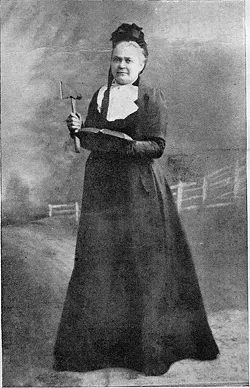SCARY CARRIE Mrs. Carrie Nation, pictured on a page of Black and White Budget, Dec. 6, 1902, loathed drinking alcohol so much she'd "smash" taverns and bars with her hatchet and chase the heathens with her Bible. The caption printed with the historic photo said she "has 'smashed' upwards of 500 American tavern and public-house bars and fixtures. Mrs. Nation has been arrested oftener than any other living woman. She still keeps up her crusade against drink." - PHOTOS COURTESY OF THE WINE HISTORY PROJECT OF SLO COUNTY