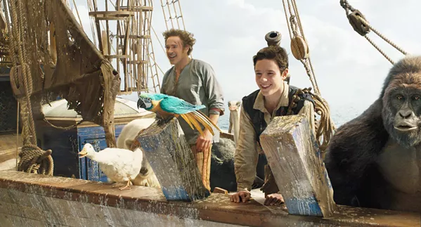 KID STUFF Robert Downey Jr. (left) stars as physician John Dolittle, in Dolittle, a film younger kids might like but adults won't. - PHOTO COURTESY OF UNIVERSAL PICTURES
