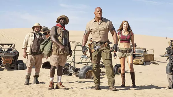 TO THE RESCUE Jack Black, Kevin Hart, Dwayne Johnson, and Karen Gillan (left to right) star in Jumanji: The Next Level. - PHOTO COURTESY OF SONY PICTURES