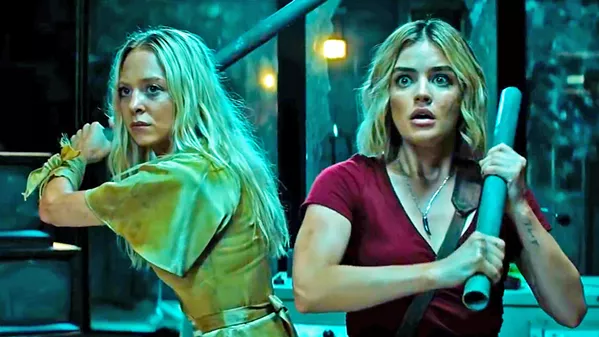 SURVIVOR? The popular '70s TV show about a magical island where guests' dreams come true gets the horror-comedy treatment, in Fantasy Island, starring Portia Doubleday (left) and Lucy Hale (right). - PHOTO COURTESY OF COLUMBIA PICTURES