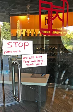 STOP IN THE NAME OF HEALTH I think it got it. Order online. Drive to Kochi. Park. Wait in the lobby. Food will be promptly brought to you. - PHOTOS BY BETH GIUFFRE