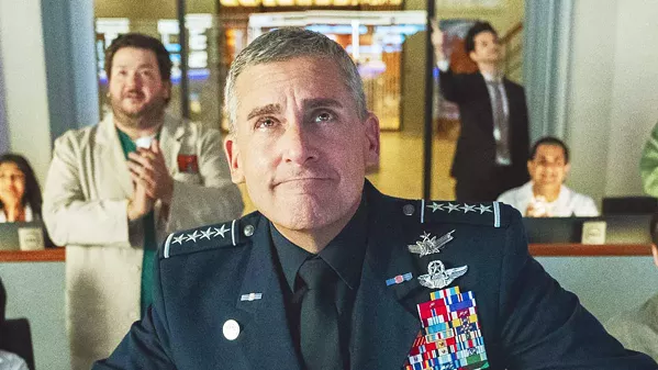 TOP DOG Steve Carrell stars as Gen. Mark R. Naird, the first commander of the new sixth branch of the U.S. military, Space Force, in Netflix's new comedy appropriately called Space Force—a sort of running joke about American idiocy. - PHOTO COURTESY OF 3 ARTS NETERTAINMENT