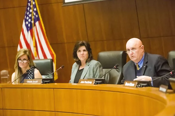 BUDGET FIGHT The SLO County Board of Supervisors faced pressure from residents to both decrease and increase funding to its law enforcement agencies. - FILE PHOTO BY JAYSON MELLOM