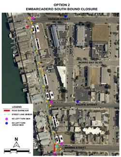 OPEN SPACE In an effort to spread visitors out and assist businesses, the city of Morro Bay will be closing the southbound lane of the Embarcadero. - IMAGE COURTESY OF THE CITY OF MORRO BAY