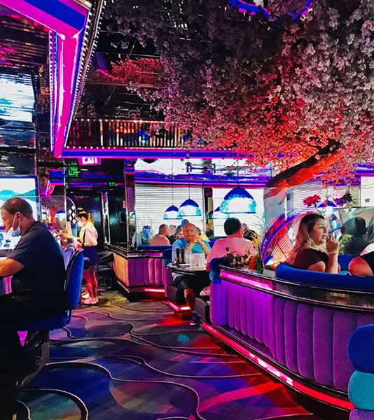 DISCO CEILINGS The Peppermill on the Las Vegas Strip is open for every meal. The place is a must-stop when you visit this city, where no one seems to be panicking about anything. - PHOTO BY BETH GIUFFRE