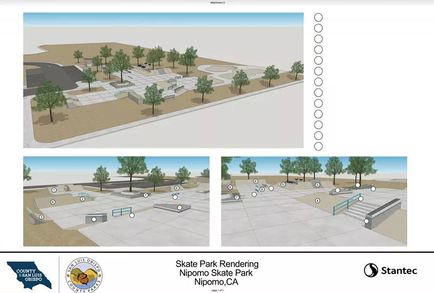 CLOSE TO CONSTRUCTION Skateboarders will soon have a designated park in Nipomo as SLO County nears its funding goal with a slated construction date of next year. - PHOTO COURTESY OF THE SLO COUNTY PARKS AND RECREATION