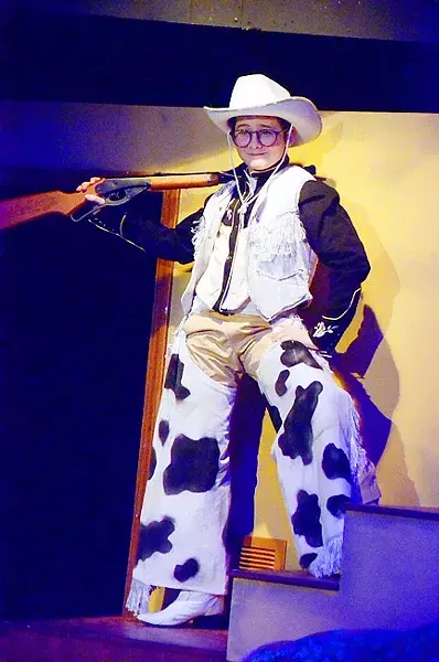 THIS THING WHICH TELLS TIME: When Ralphie (Phineas Peters) imagines his life with a Red Ryder BB Gun, he’s transformed into a heroic cowboy who can save his family from the deadliest old bad guys. - PHOTO COURTESY OF JAMIE FOSTER