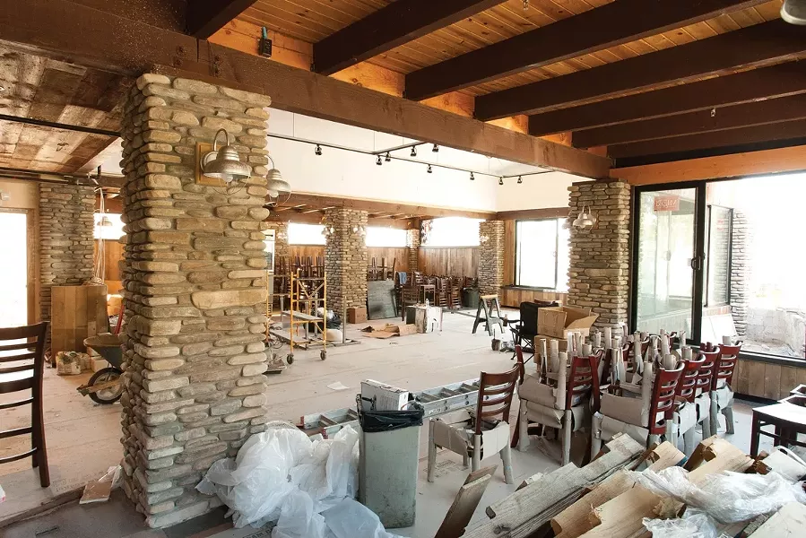 RENOVATIONS AT THE BEACH: The former Old Vienna restaurant building is being fully renovated inside and out to become the Shell Beach Brew House which will open sometime in mid October. - PHOTO BY STEVE E. MILLER