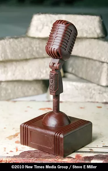 JUST ADD BRONZE : The wax version of this year’s New Times Music Award awaits casting at Genesis Bronze. The deadline for submissions is Monday, June 21, at 5 p.m., so hurry! - PHOTO BY STEVE E. MILLER