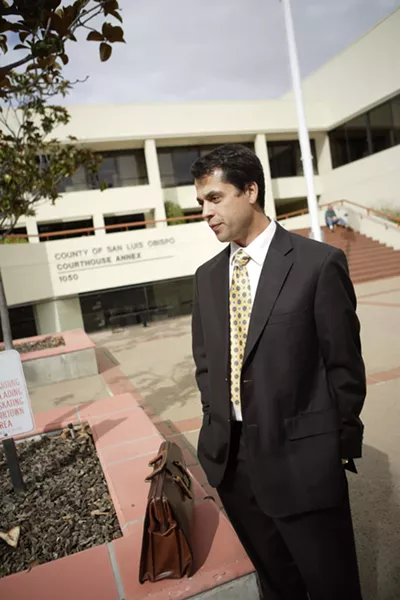 THE DEFENSE : Attorney Matt Guerrero is the public defender for Proposition 36 defendants. He said people test dirty on drug tests in court all the time, particularly now because of a waiting list. - PHOTO BY STEVE E. MILLER