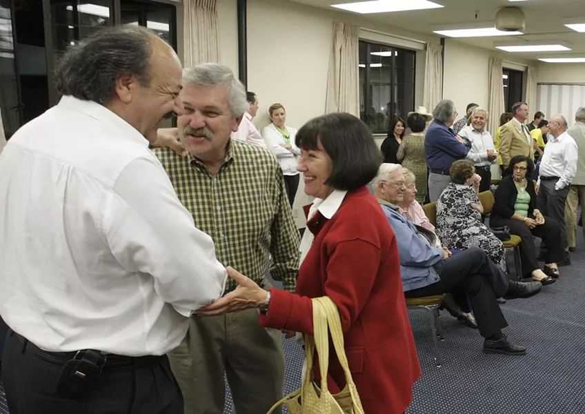 WINNER: Katcho Achadjian (far left) was happy to be surrounded by family members and supporters at his celebration of a victorious run for the 33rd Assembly District. - PHOTO BY STEVE E. MILLER