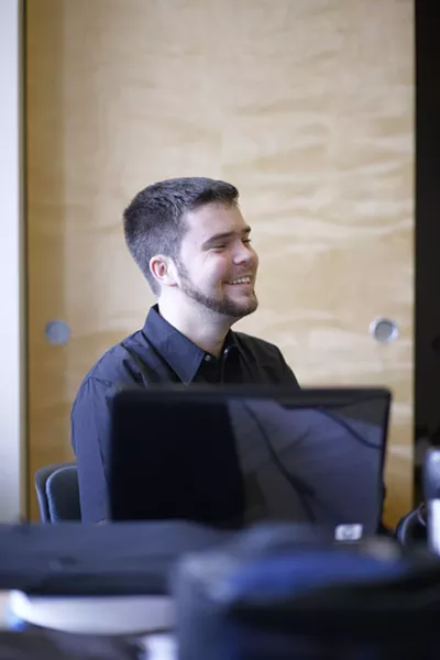 THE FOUNDER : 22-year-old Chris Gibson began the Cal Poly Game Development Club last year. He leads the club alongside Ben Issersohn and James Pearson. - PHOTO BY STEVE E. MILLER