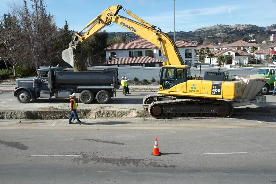 SHREDDED: An excavator ripped through an 8-inch water line, which flooded an adjoining trench, drowning Gaines and Villagomez. - PHOTO BY STEVE E. MILLER
