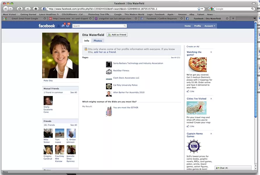 BEST FACE FORWARD: Candidates are increasingly creating Facebook pages to connect with constituents and provide a little more insight into their positions on the issues. Some candidates also use Twitter to post short updates about fundraising events or endorsements. Those candidates using social media say they’ve connected with the community in a way they couldn’t otherwise. - SCREEN SHOT FROM INTERNET