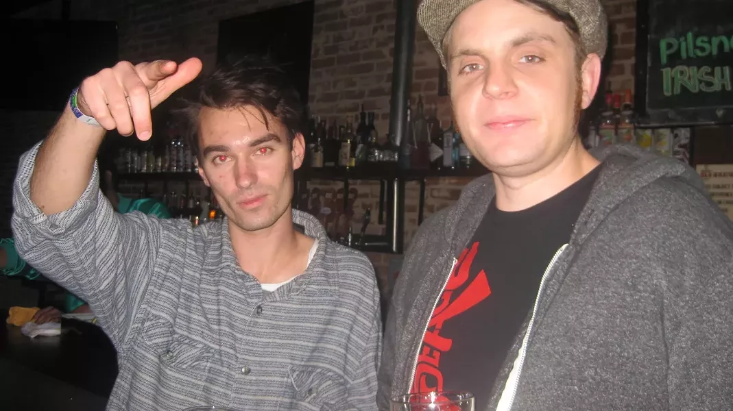 CLASS ACTS : About halfway through the show, I ran into New Times intern Jono Kinkade (right) and his buddy Jeff, who were definitely down for some Wu.