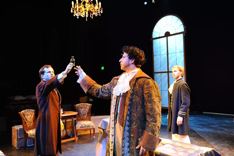 ANTI-FANG GANG: Dr. Seward (Craig Gulp, left), Van Helsing (James Burrell, middle), and Jonathan Harker (right) gather to discuss how they will defeat the mighty Dracula. - PHOTO COURTESY OF RITCHIE BERMUDEZ