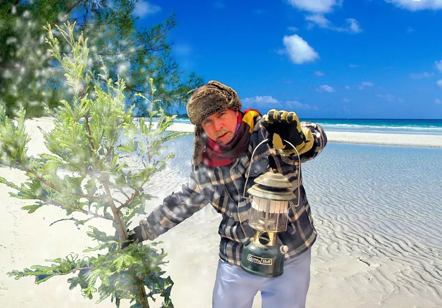 SNOWY BEACH : Charles, played by David Norum, voyages to Alaska in search of a healing yew tree, in Sarah Ruhl’s black comedy The Clean House. - PHOTOS COURTESY OF ANET CARLIN