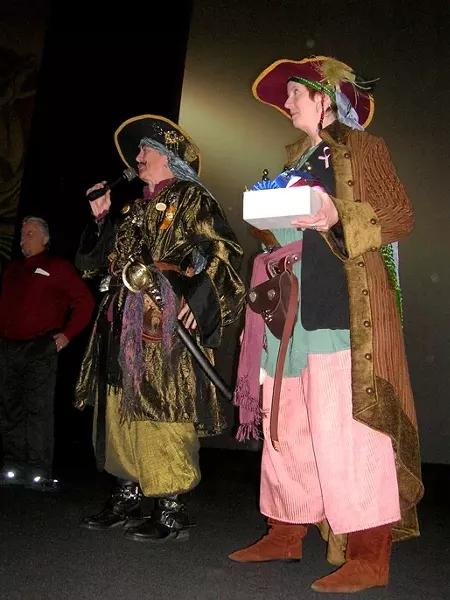 HIGH-SEAS DUO: Leslie Neely (right) is a breast cancer survivor, and Rasha Wyndsong, who organized the fundraiser, calls herself a “breast cancer avoider.” - PHOTO BY RYAN MILLER