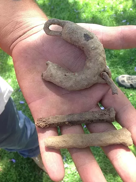 RESTRAINING ORDER: These shackles were excavated from Mission San Gabriel. - PHOTO COURTESY OF NORMA FLORES