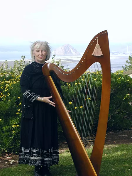 SHE’LL SEND YOU : Celtic harpist Valerie Cardill and her lovely, lilting, ethereal voice and dulcet harp sounds will transport you to a magic place where all your cares will melt away, June 27 at Coalesce Bookstore. - PHOTO COURTESY OF VALERIE CARDILL