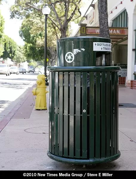 TRASH : The San Luis Obispo City Council spends for new trashcans while cutting firefighting training. - PHOTO BY STEVE E. MILLER