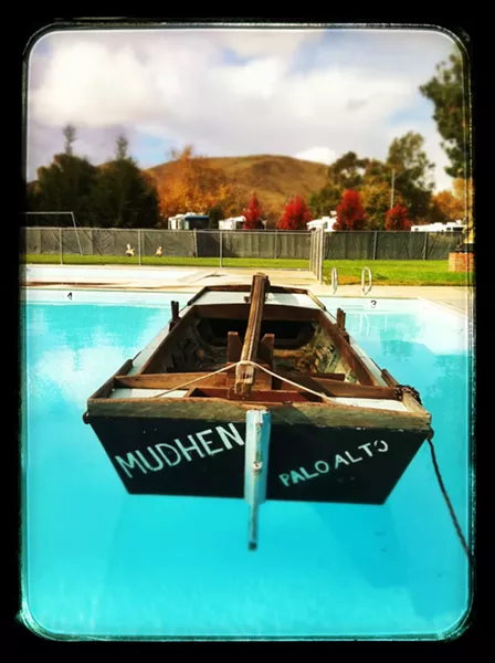 SPLASH DOWN! : The Mudhen in the SLO Elks Lodge pool. - PHOTOS BY GLEN STARKEY