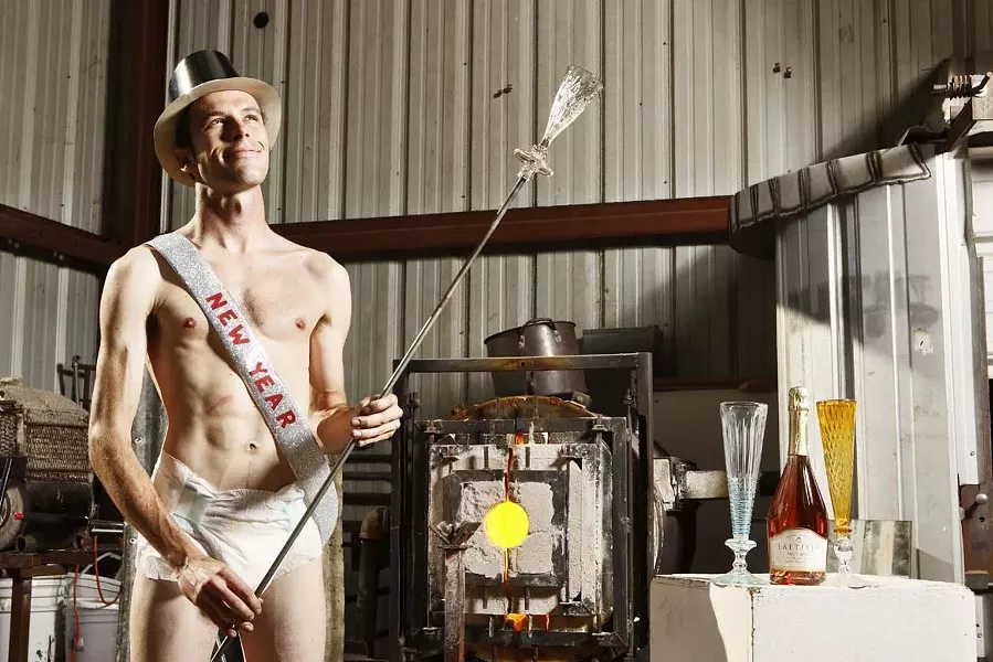 NEW YEAR BABY : Nov. 15, 2007. Glass-blower Evan Chambers poses as the New Year Baby for New Times’ Holiday Guide. - PHOTO BY STEVE E. MILLER