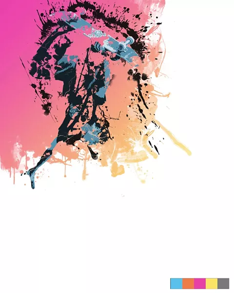 SPLAT! : Invert Sk8 is another Barefoot creation, currently on display at West End. - ARTWORK BY CALEB BAREFOOT