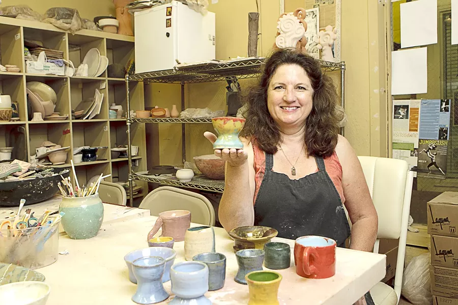 HANDS ON : Shevon Sullivan, owner of Anam-Cré Art Studio, will host a benefit for David Faircourt. - PHOTO BY STEVE E. MILLER