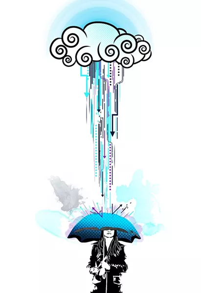 PURPLE RAIN : Caleb Barefoot’s Downpour is somewhat reminiscent of works by British artist Eelus, whom Barefoot cites as inspiration. - ARTWORK BY CALEB BAREFOOT