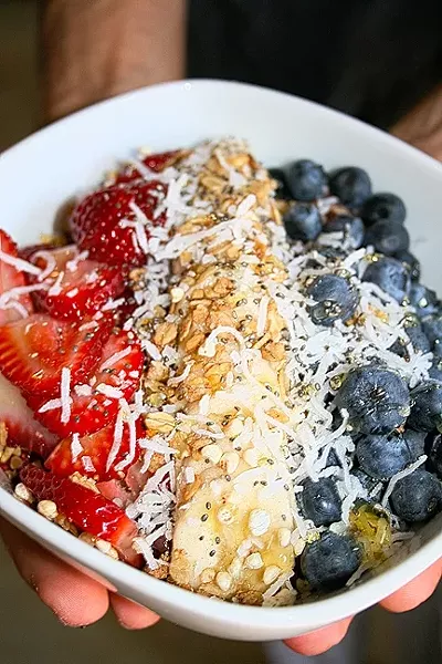 ALLURING AÇAÍ: Bowl’d is mixing up bold açaí creations, including this healthy, refreshing San Luis ObisBowl, pictured. - PHOTO BY HAYLEY THOMAS