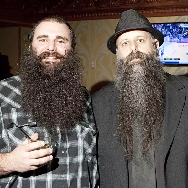 RUSSIAN DYNASTY: Vice President of the Central Coast Beard and Mustache Club Yence Pedersen and Sergeant of Arms Peter Kanavalov use their Russian heritage to put the Duck Dynasty men on notice. - PHOTO BY STEVE E. MILLER