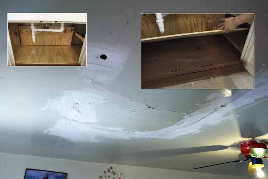TRAPPED : One local family has fought their landlord unsuccessfully for eight years over persistent water damage. - PHOTO BY STEVE E. MILLER
