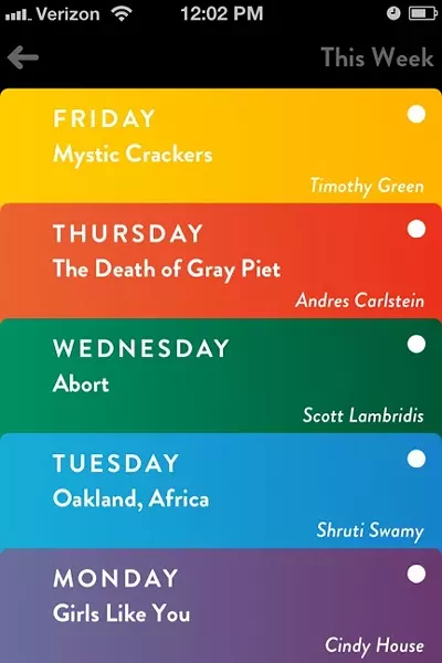 THE APP IN ACTION: Connu, co-founded by Niree Perian and Templeton native Susannah Luthi, allows users to read and save thought-provoking short stories on their iPhones. - IMAGE COURTESY OF SUSANNAH LUTHI