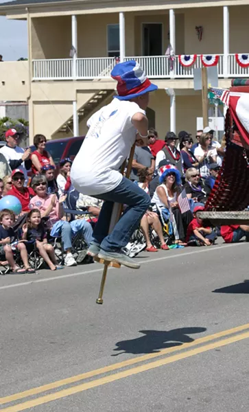 SPPP-BOING! : A kid on a pogo stick wowed the crowd with his antics. - PHOTO BY GLEN STARKEY