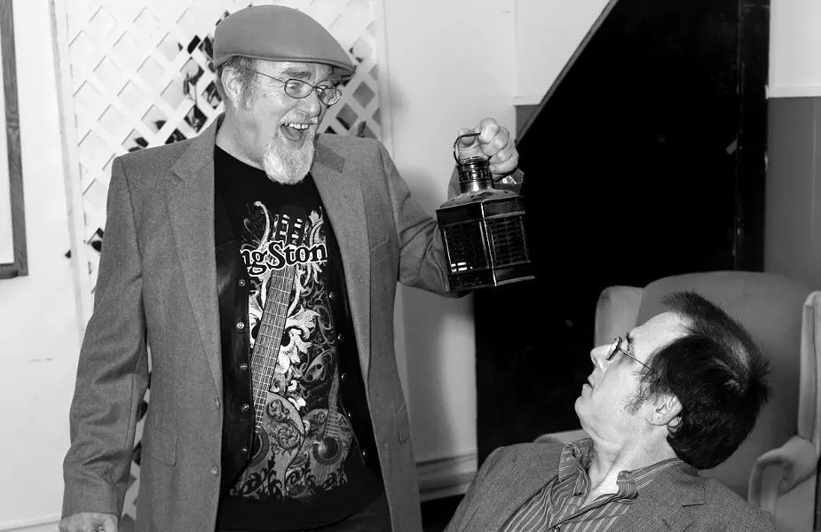 DEADLY DUO : Alan Benson (right) and Dusty Hughes (left) star as Sherlock Holmes and Dr. Watson in the SLO Little Theatre’s production of Sherlock’s Last Case. - PHOTO COURTESY OF THE SLO LITTLE THEATRE