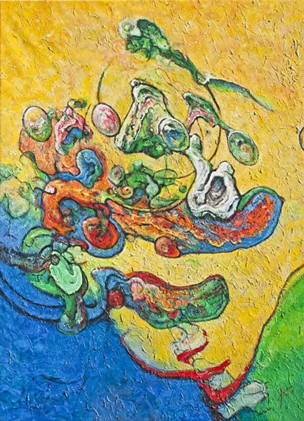 SURREALIST SPECIAL: Design by Yves Tanguy, color by Keith Haring. - IMAGE COURTESY OF THE STEYNBERG GALLERY