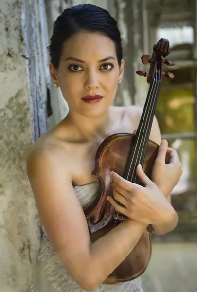 VIRTUOSO!: Violinist Anne Akiko Meyers, pictured, dazzled audiences with her performance of Prokofiev’s Violin Concerto No. 2 at the first concert of the SLO Symphony’s 2013-2014 season. - PHOTO COURTESY OF THE SLO SYMPHONY