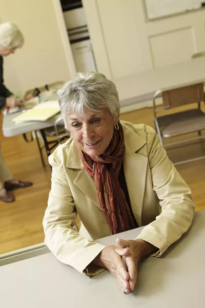 SHE’S HOOKED : Tutor Dagmar Malkus, a German native, is hooked on helping other English-as-a-Second-Language learners. - PHOTO BY STEVE E. MILLER