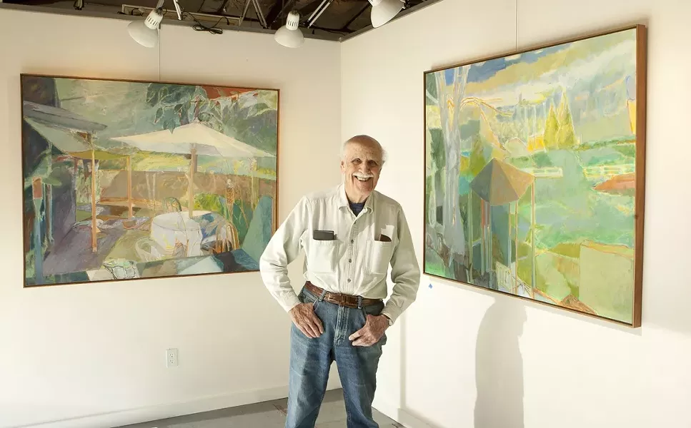SUMMERHOUSES : Harold Spencer, Editha’s surviving husband, curated the current exhibit of her work. - PHOTO BY STEVE E. MILLER