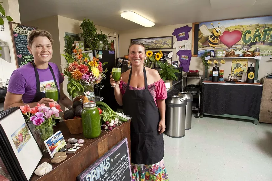MSS NATURAL : The co-creators of Be Love Café, Rachel Axtell (left) and Brandie Michelle, believe in unprocessed, wholesome fare to nourish building community. - PHOTO BY STEVE E. MILLER