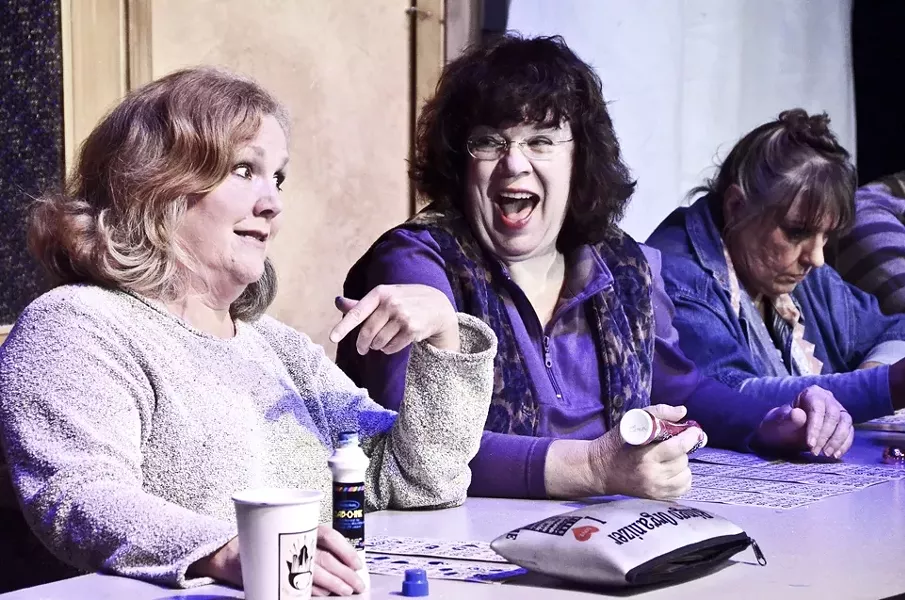 BINGO! : Margie (Patty Thayer, left) and Jean (Elaine Fourier, right) chew the fat during one of their routine bingo gatherings. - PHOTO COURTESY OF JAMIE FOSTER PHOTOGRAPHY