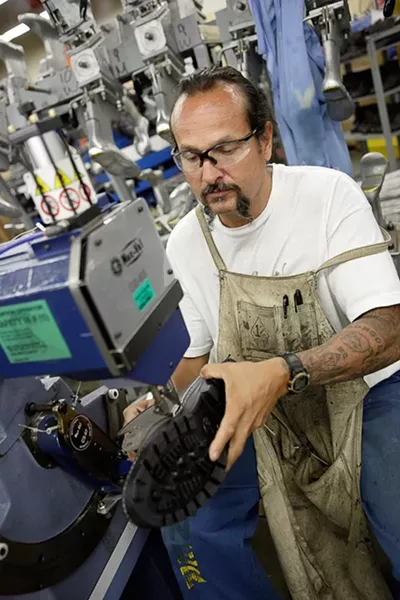 IDLE HANDS ARE THE DEVIL’S WORKSHOP : Inmates like Rick Corral find they stay out of trouble and their prison time goes faster when they have a job, and it’s nice to have a little money to spend at the prison canteen, too. - PHOTO BY STEVE E. MILLER