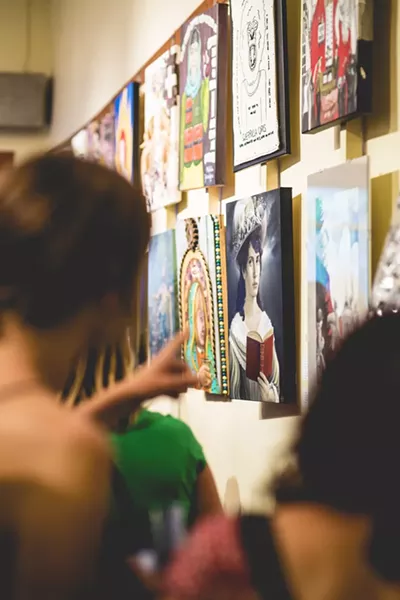 THERE'S SOMETHING ABOUT MARY: Jillian Wefald’s portrait of Mary Wollstonecraft (pictured) was one of the highlights at Powerful Women, an art exhibit centered around feminism that was showcased throughout May at Linnaea’s Café. - PHOTO BY HENRY BRUINGTON